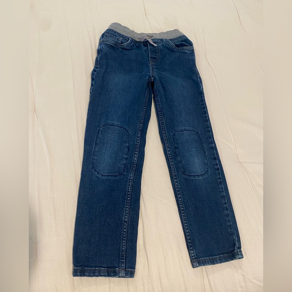 Hanna Andersson reinforced knee blue jeans. Slim fit Size 8 Kids.